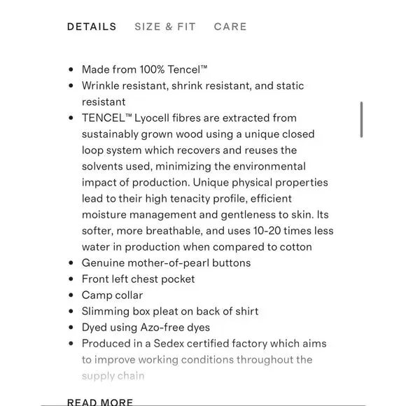 Quince NWT vintage tencel wash camp shirt size large white - Picture 10 of 11